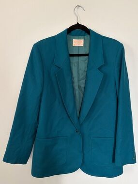 Pendleton 100% Virgin Wool Single-Button Blazer Jacket Made in USA - Size 14
